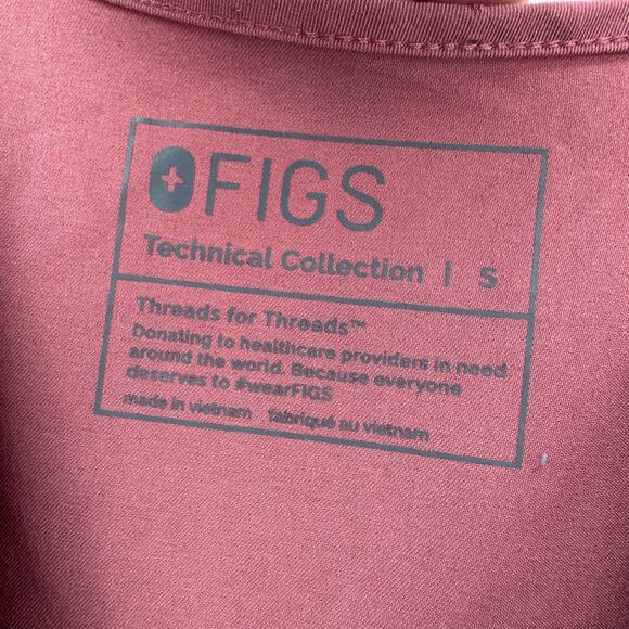 FIGS Scrub Top Casma Womens Small Mauve Pink Pullover Short Sleeve V-Neck - Picture 2 of 8